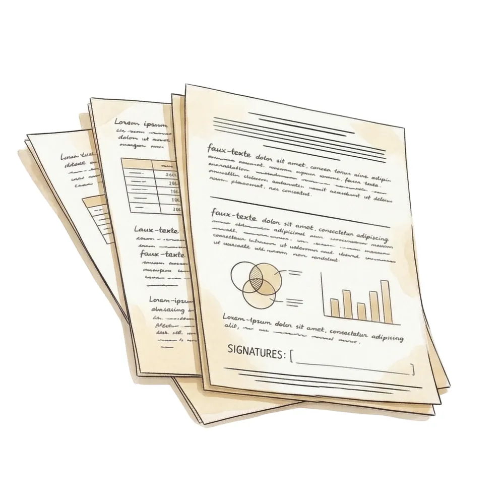 Plusieurs documents entassés les uns sur les autres