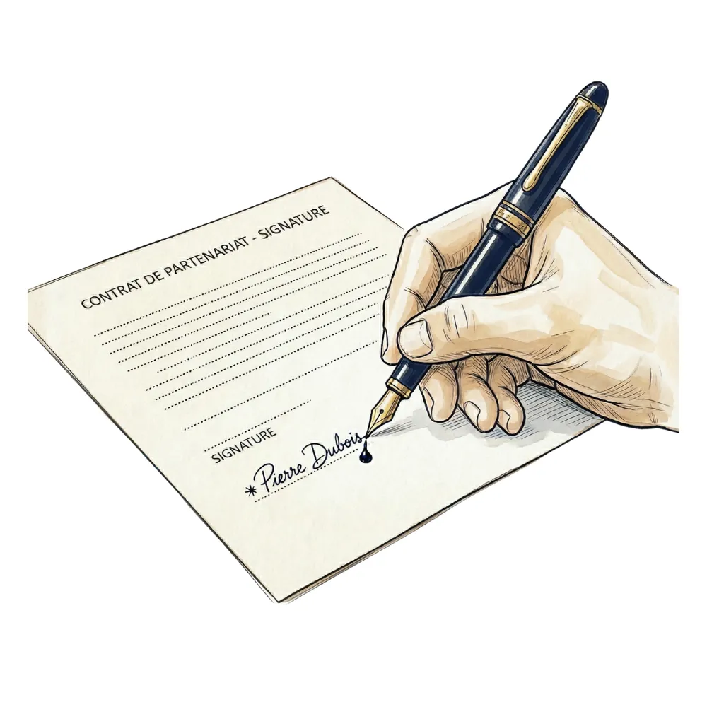Personne en train de signer un document